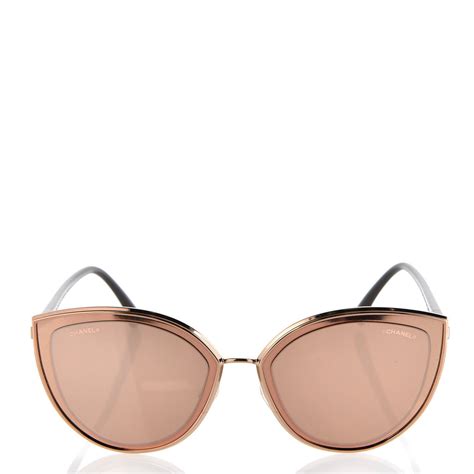 chanel cat eye sunglasses 4222|CHANEL Metal Cat Eye Sunglasses 4222 Pink Gold.